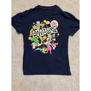 Cartoon Network Vintage vtg Blue Graphic T-Shirt Johnny Bravo Dexter Large